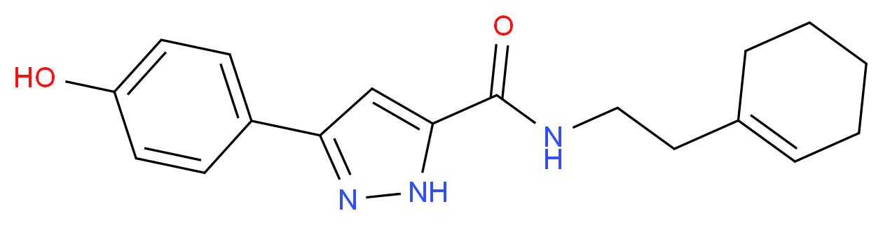 N-[2-(1-cyclohexen-1-yl)ethyl]-3-(4-hydroxyphenyl)-1H-pyrazole-5-carboxamide_Molecular_structure_CAS_)