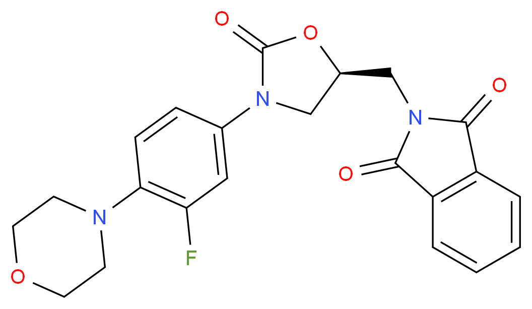(S)-2-((3-(3-Fluoro-4-morpholinophenyl)-2-oxooxazolidin-5-yl)methyl)isoindoline-1,3-dione_Molecular_structure_CAS_168828-89-5)