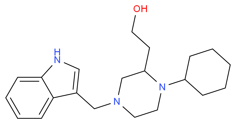 2-[1-cyclohexyl-4-(1H-indol-3-ylmethyl)-2-piperazinyl]ethanol_Molecular_structure_CAS_)