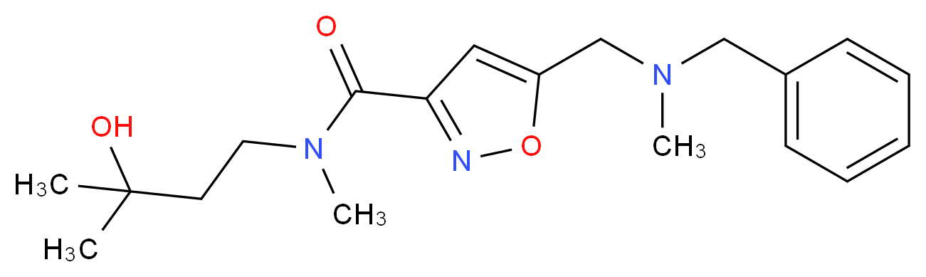 5-{[benzyl(methyl)amino]methyl}-N-(3-hydroxy-3-methylbutyl)-N-methylisoxazole-3-carboxamide_Molecular_structure_CAS_)