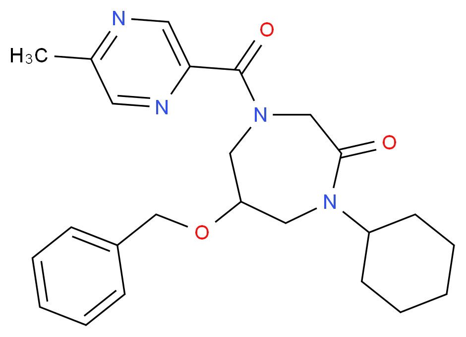 6-(benzyloxy)-1-cyclohexyl-4-[(5-methyl-2-pyrazinyl)carbonyl]-1,4-diazepan-2-one_Molecular_structure_CAS_)