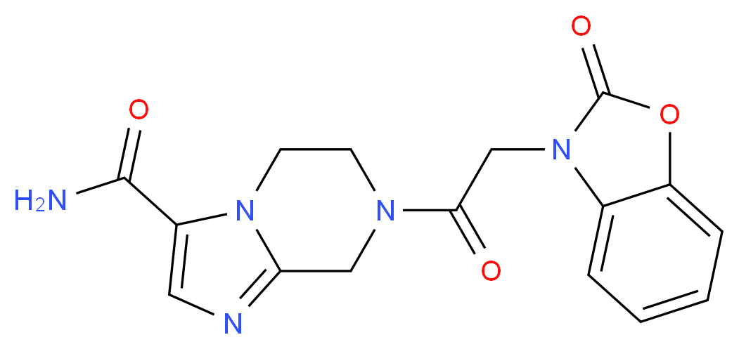 7-[(2-oxo-1,3-benzoxazol-3(2H)-yl)acetyl]-5,6,7,8-tetrahydroimidazo[1,2-a]pyrazine-3-carboxamide_Molecular_structure_CAS_)