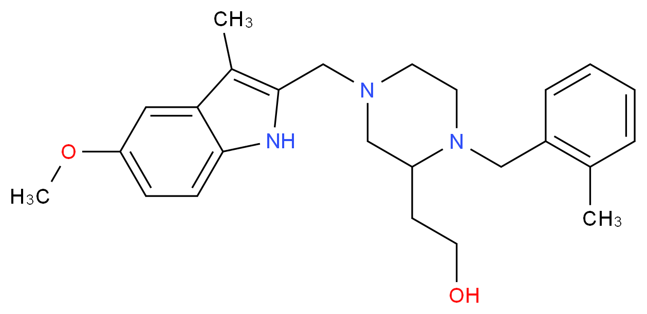 2-[4-[(5-methoxy-3-methyl-1H-indol-2-yl)methyl]-1-(2-methylbenzyl)-2-piperazinyl]ethanol_Molecular_structure_CAS_)