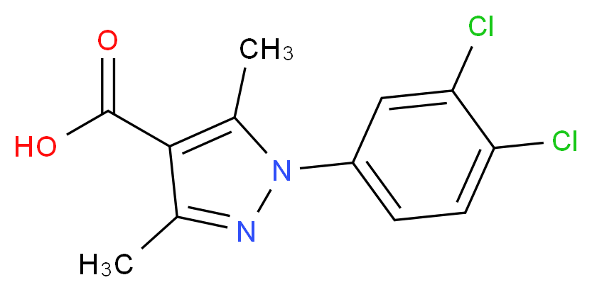 1-(3,4-Dichlorophenyl)-3,5-dimethyl-1H-pyrazole-4-carboxylic acid_Molecular_structure_CAS_)