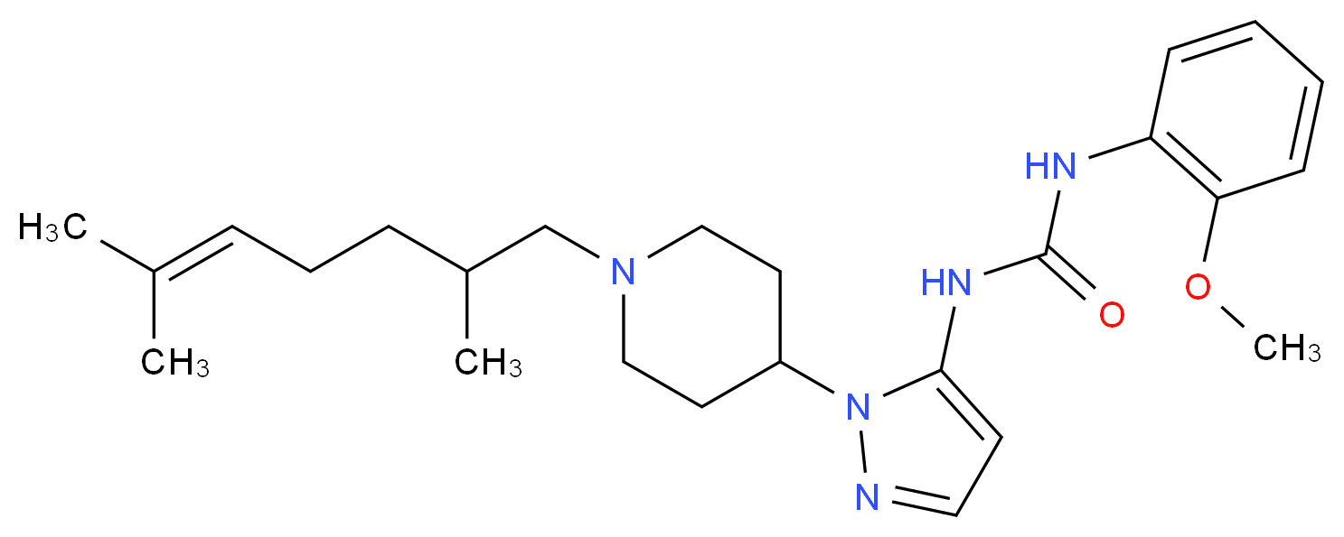 N-{1-[1-(2,6-dimethyl-5-hepten-1-yl)-4-piperidinyl]-1H-pyrazol-5-yl}-N'-(2-methoxyphenyl)urea_Molecular_structure_CAS_)