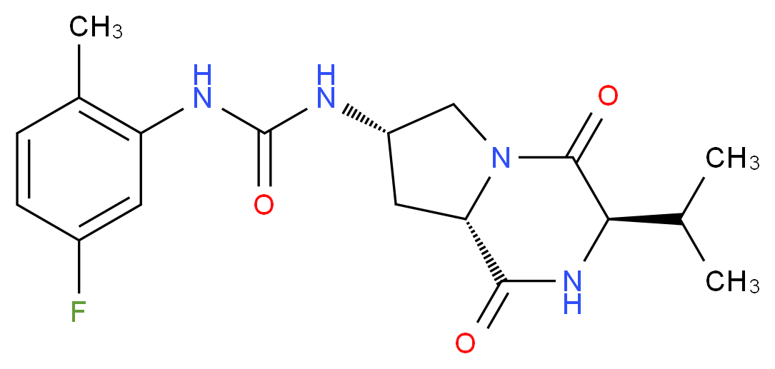 N-(5-fluoro-2-methylphenyl)-N'-[(3R,7S,8aS)-3-isopropyl-1,4-dioxooctahydropyrrolo[1,2-a]pyrazin-7-yl]urea_Molecular_structure_CAS_)