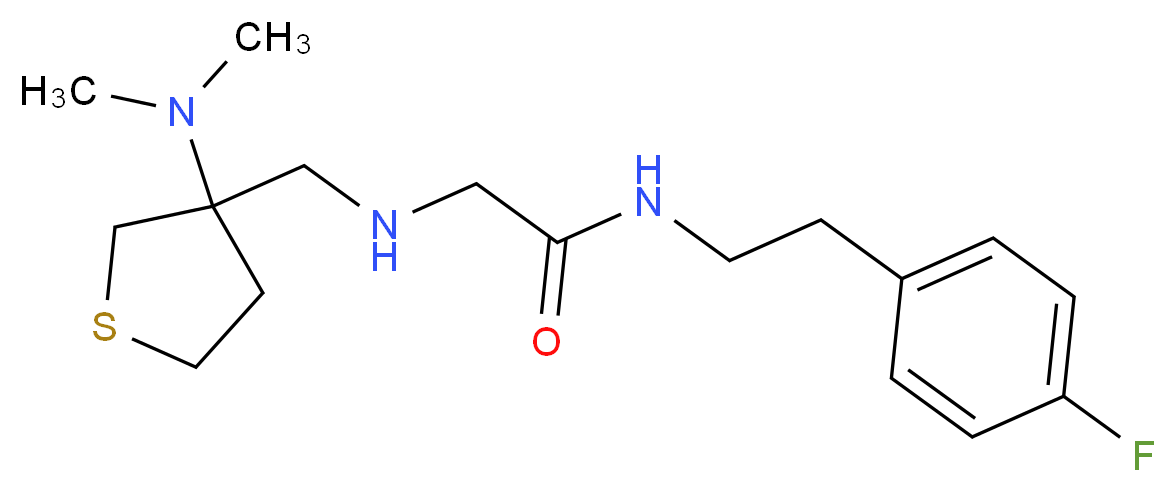 2-({[3-(dimethylamino)tetrahydro-3-thienyl]methyl}amino)-N-[2-(4-fluorophenyl)ethyl]acetamide_Molecular_structure_CAS_)