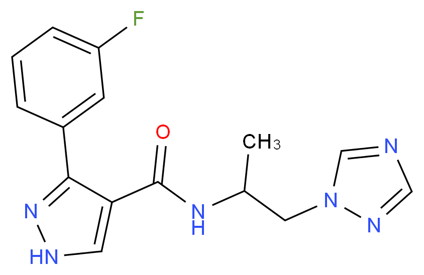 3-(3-fluorophenyl)-N-[1-methyl-2-(1H-1,2,4-triazol-1-yl)ethyl]-1H-pyrazole-4-carboxamide_Molecular_structure_CAS_)