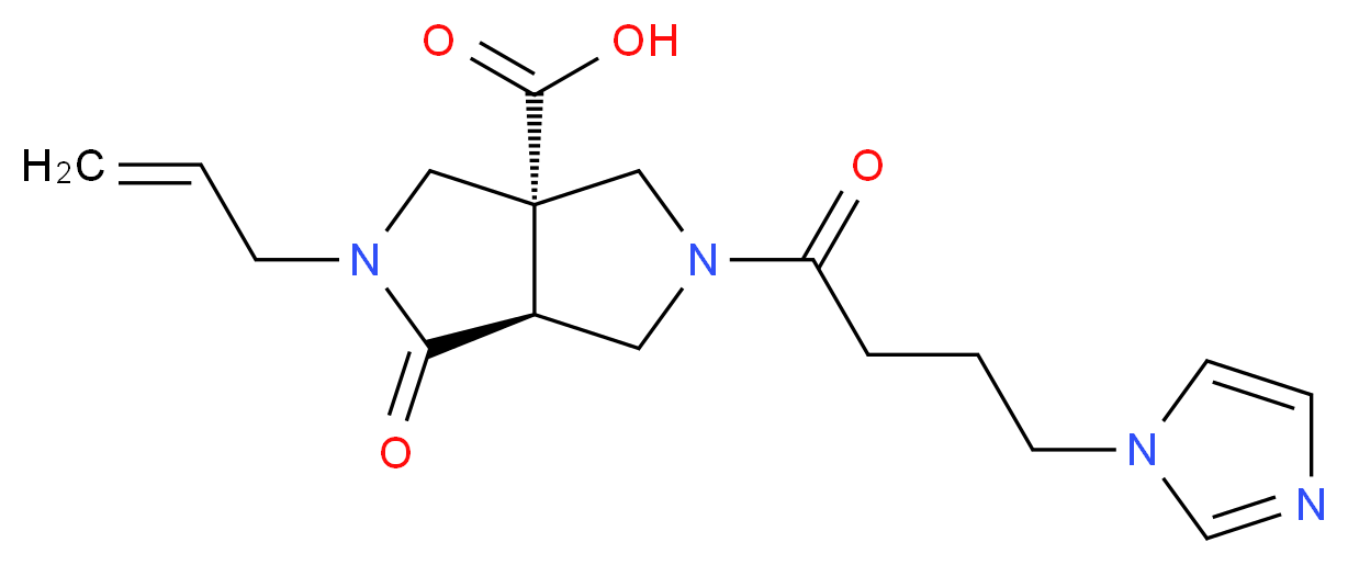 (3aS*,6aS*)-2-allyl-5-[4-(1H-imidazol-1-yl)butanoyl]-1-oxohexahydropyrrolo[3,4-c]pyrrole-3a(1H)-carboxylic acid_Molecular_structure_CAS_)