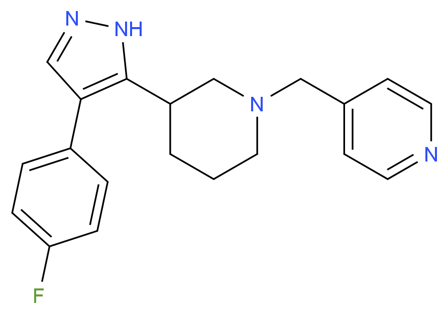 4-({3-[4-(4-fluorophenyl)-1H-pyrazol-5-yl]piperidin-1-yl}methyl)pyridine_Molecular_structure_CAS_)