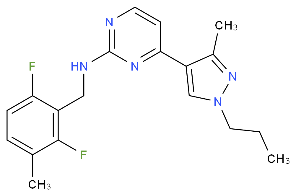 N-(2,6-difluoro-3-methylbenzyl)-4-(3-methyl-1-propyl-1H-pyrazol-4-yl)pyrimidin-2-amine_Molecular_structure_CAS_)