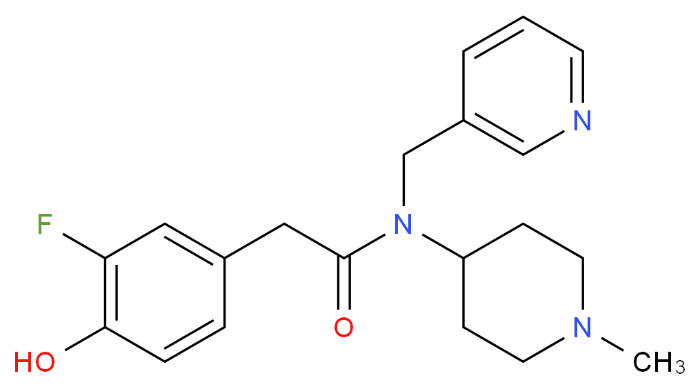 2-(3-fluoro-4-hydroxyphenyl)-N-(1-methyl-4-piperidinyl)-N-(3-pyridinylmethyl)acetamide_Molecular_structure_CAS_)