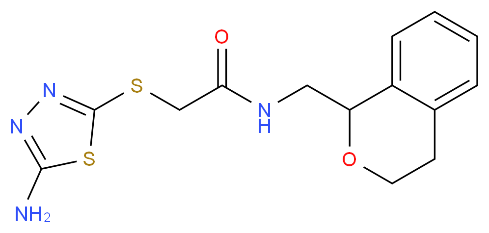 2-[(5-amino-1,3,4-thiadiazol-2-yl)thio]-N-(3,4-dihydro-1H-2-benzopyran-1-ylmethyl)acetamide_Molecular_structure_CAS_)