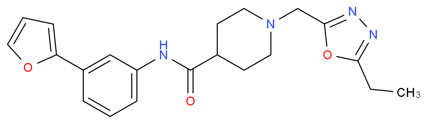 1-[(5-ethyl-1,3,4-oxadiazol-2-yl)methyl]-N-[3-(2-furyl)phenyl]piperidine-4-carboxamide_Molecular_structure_CAS_)