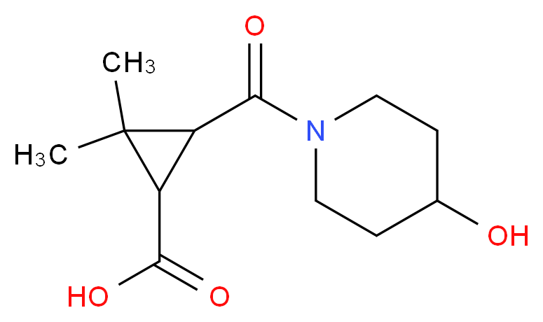 3-[(4-Hydroxypiperidin-1-yl)carbonyl]-2,2-dimethylcyclopropanecarboxylic acid_Molecular_structure_CAS_)