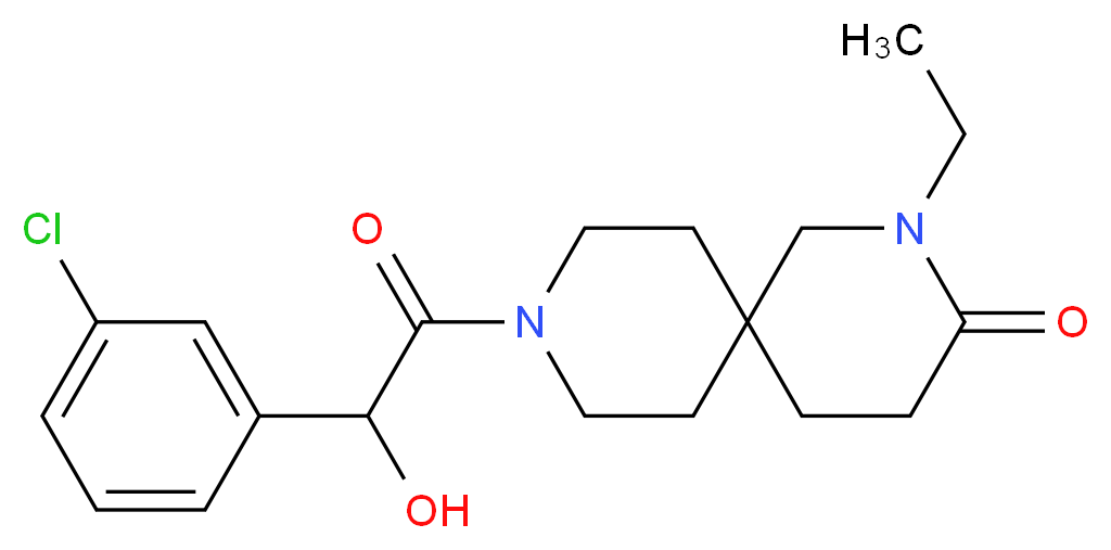 9-[(3-chlorophenyl)(hydroxy)acetyl]-2-ethyl-2,9-diazaspiro[5.5]undecan-3-one_Molecular_structure_CAS_)
