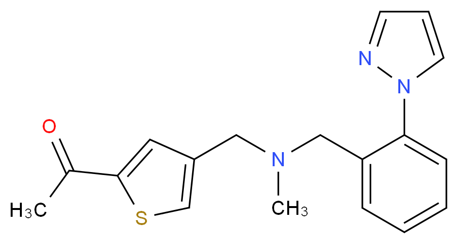 1-[4-({methyl[2-(1H-pyrazol-1-yl)benzyl]amino}methyl)-2-thienyl]ethanone_Molecular_structure_CAS_)