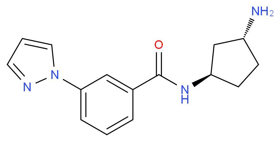 N-[(1R*,3R*)-3-aminocyclopentyl]-3-(1H-pyrazol-1-yl)benzamide_Molecular_structure_CAS_)