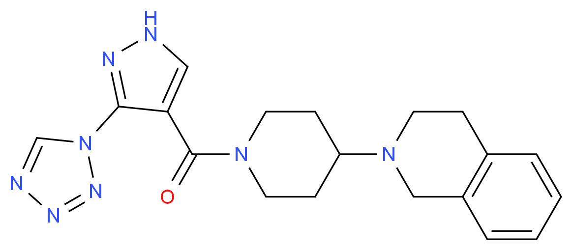 2-(1-{[3-(1H-tetrazol-1-yl)-1H-pyrazol-4-yl]carbonyl}-4-piperidinyl)-1,2,3,4-tetrahydroisoquinoline_Molecular_structure_CAS_)