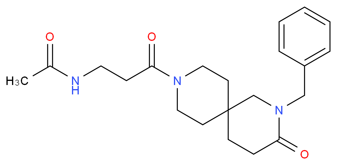 N-[3-(2-benzyl-3-oxo-2,9-diazaspiro[5.5]undec-9-yl)-3-oxopropyl]acetamide (non-preferred name)_Molecular_structure_CAS_)