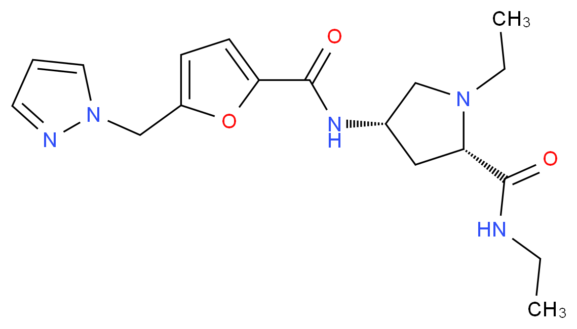 (4S)-N,1-diethyl-4-{[5-(1H-pyrazol-1-ylmethyl)-2-furoyl]amino}-L-prolinamide_Molecular_structure_CAS_)