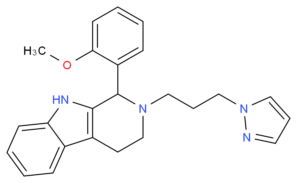 1-(2-methoxyphenyl)-2-[3-(1H-pyrazol-1-yl)propyl]-2,3,4,9-tetrahydro-1H-beta-carboline_Molecular_structure_CAS_)