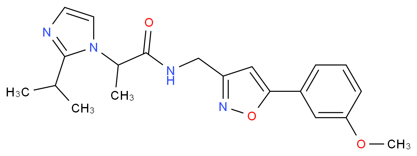 2-(2-isopropyl-1H-imidazol-1-yl)-N-{[5-(3-methoxyphenyl)-3-isoxazolyl]methyl}propanamide_Molecular_structure_CAS_)