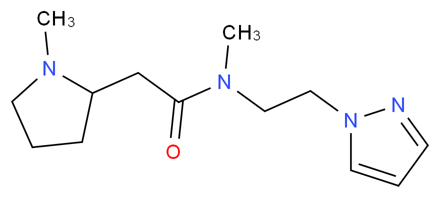 N-methyl-2-(1-methylpyrrolidin-2-yl)-N-[2-(1H-pyrazol-1-yl)ethyl]acetamide_Molecular_structure_CAS_)