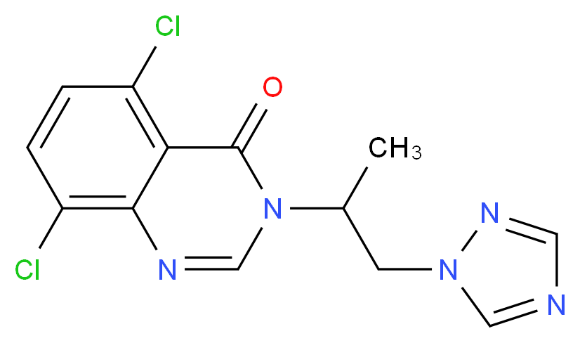 5,8-dichloro-3-[1-methyl-2-(1H-1,2,4-triazol-1-yl)ethyl]quinazolin-4(3H)-one_Molecular_structure_CAS_)