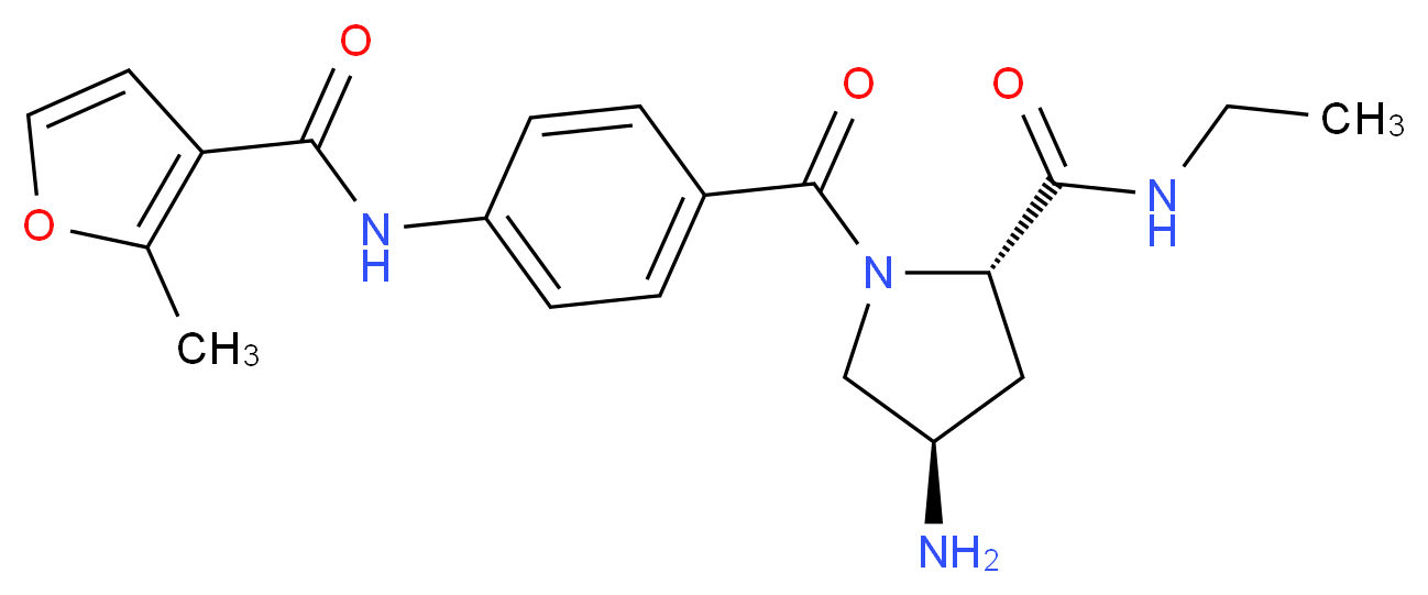 (4R)-4-amino-N-ethyl-1-{4-[(2-methyl-3-furoyl)amino]benzoyl}-L-prolinamide_Molecular_structure_CAS_)