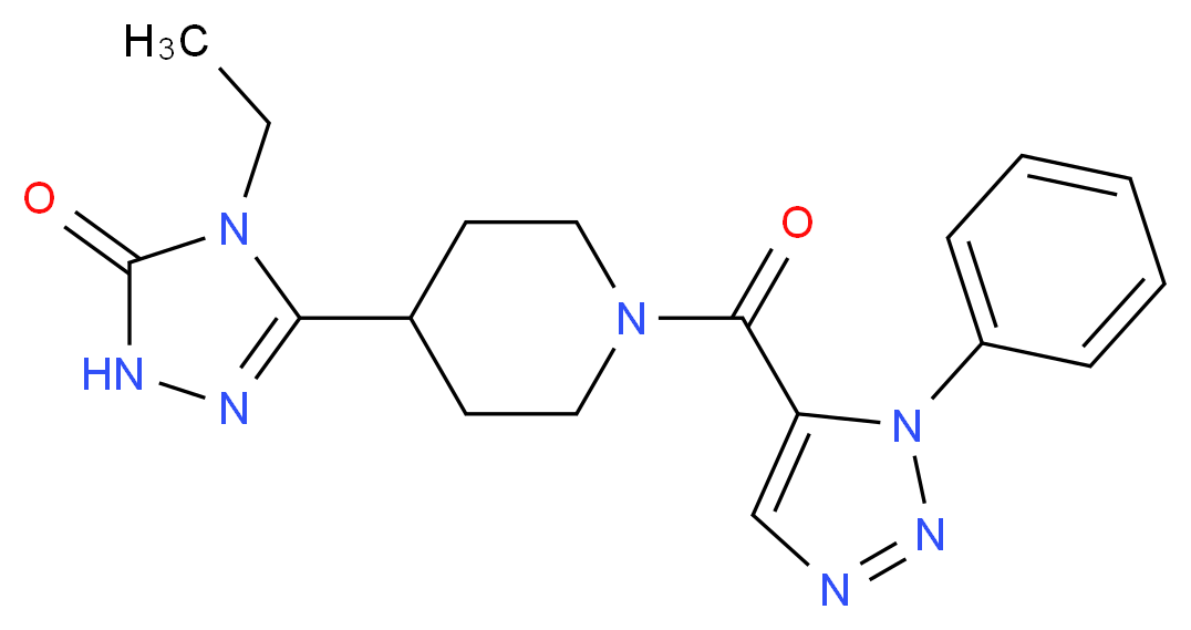 4-ethyl-5-{1-[(1-phenyl-1H-1,2,3-triazol-5-yl)carbonyl]piperidin-4-yl}-2,4-dihydro-3H-1,2,4-triazol-3-one_Molecular_structure_CAS_)
