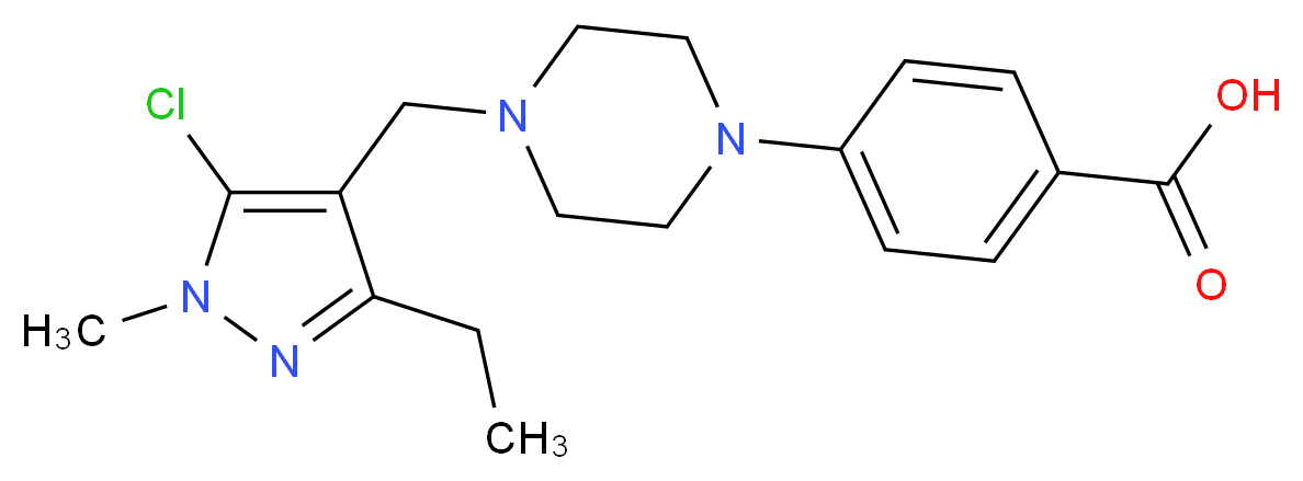 4-{4-[(5-chloro-3-ethyl-1-methyl-1H-pyrazol-4-yl)methyl]piperazin-1-yl}benzoic acid_Molecular_structure_CAS_)