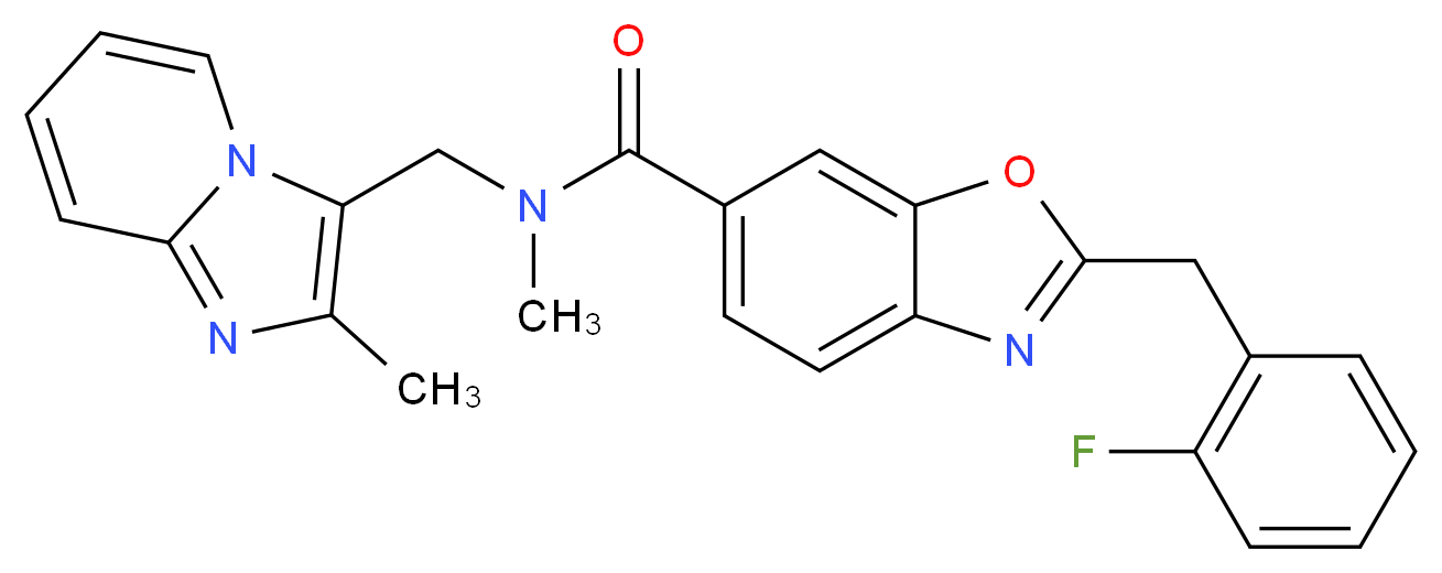 2-(2-fluorobenzyl)-N-methyl-N-[(2-methylimidazo[1,2-a]pyridin-3-yl)methyl]-1,3-benzoxazole-6-carboxamide_Molecular_structure_CAS_)