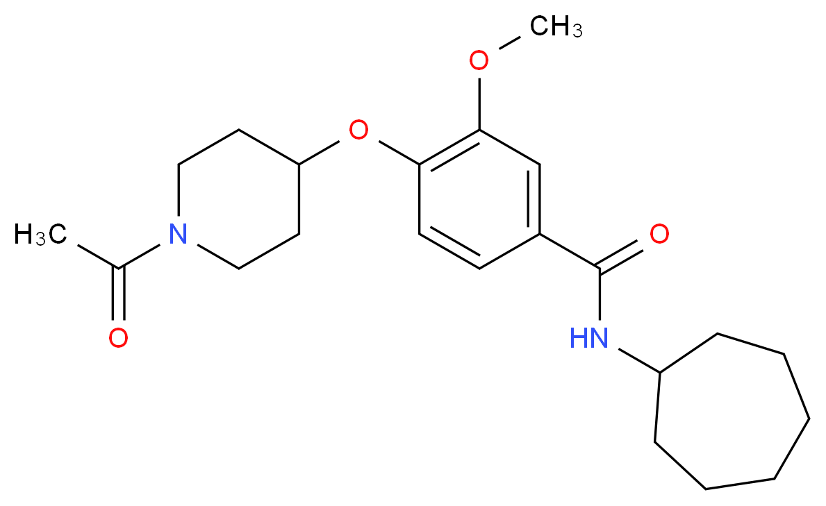 4-[(1-acetyl-4-piperidinyl)oxy]-N-cycloheptyl-3-methoxybenzamide_Molecular_structure_CAS_)