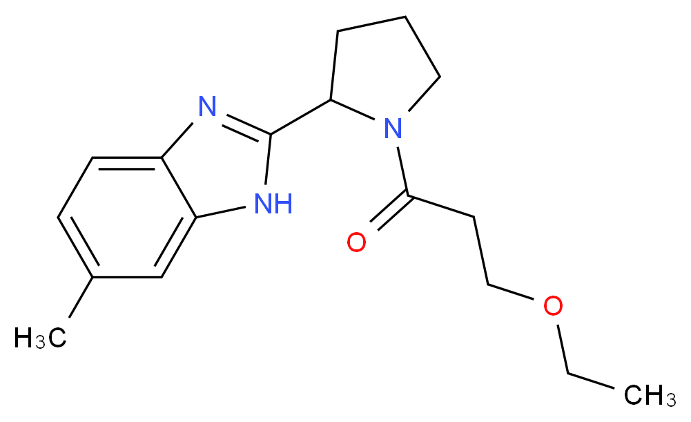 2-[1-(3-ethoxypropanoyl)-2-pyrrolidinyl]-6-methyl-1H-benzimidazole_Molecular_structure_CAS_)