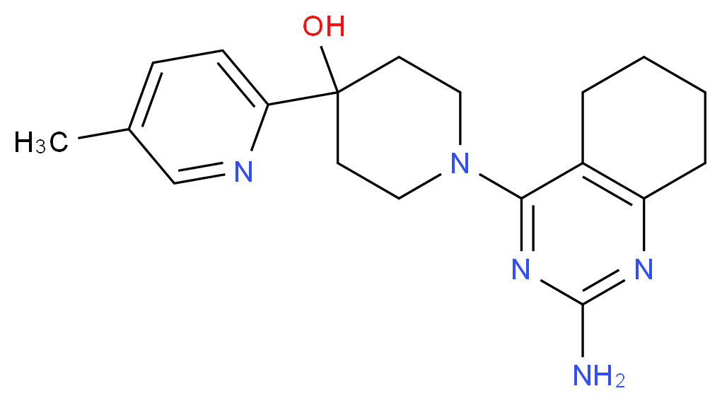 1-(2-amino-5,6,7,8-tetrahydroquinazolin-4-yl)-4-(5-methylpyridin-2-yl)piperidin-4-ol_Molecular_structure_CAS_)