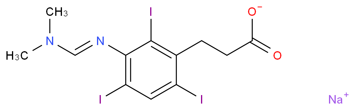 Sodium 3-(3-{[(dimethylamino)methylene]amino}-2,4,6-triiodophenyl)propanoate_Molecular_structure_CAS_1221-56-3)