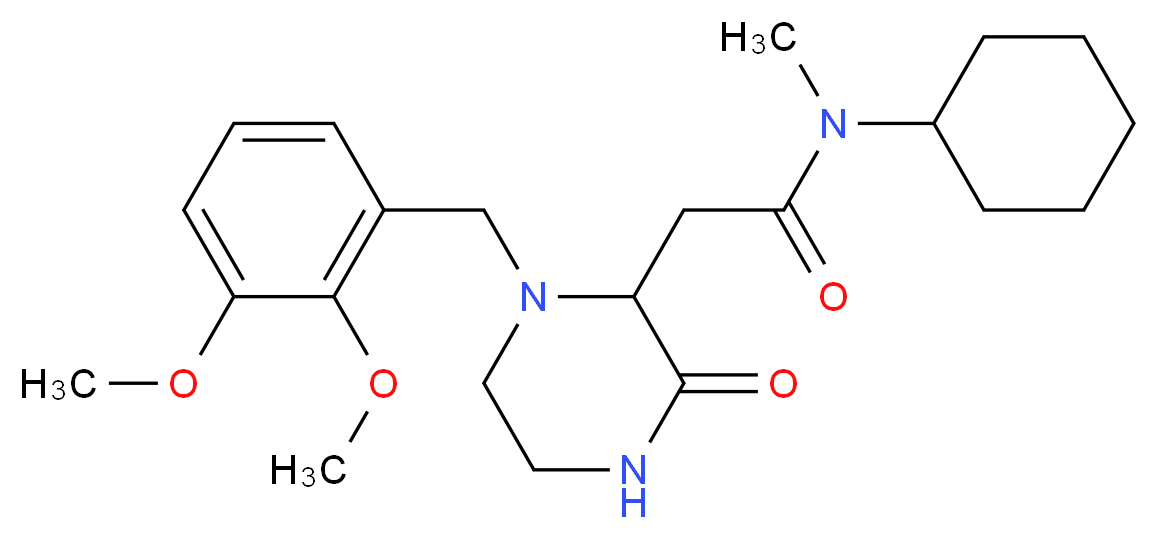 N-cyclohexyl-2-[1-(2,3-dimethoxybenzyl)-3-oxo-2-piperazinyl]-N-methylacetamide_Molecular_structure_CAS_)