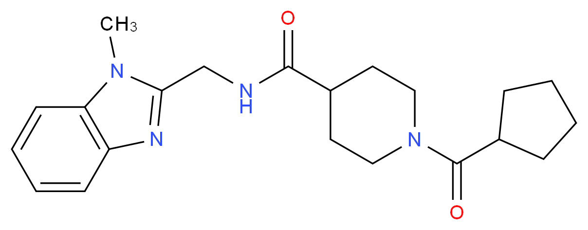 1-(cyclopentylcarbonyl)-N-[(1-methyl-1H-benzimidazol-2-yl)methyl]-4-piperidinecarboxamide_Molecular_structure_CAS_)