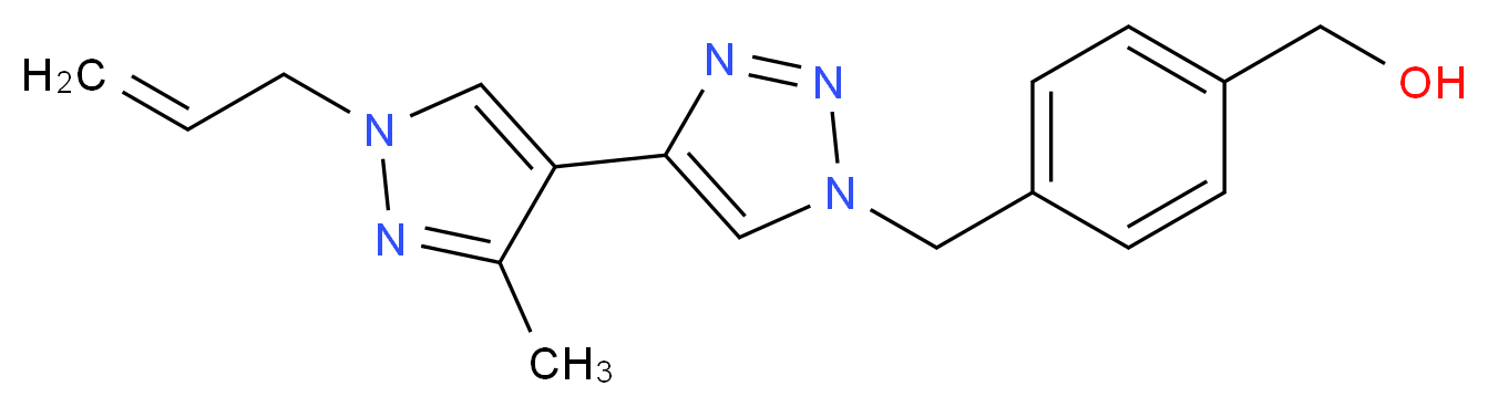 (4-{[4-(1-allyl-3-methyl-1H-pyrazol-4-yl)-1H-1,2,3-triazol-1-yl]methyl}phenyl)methanol_Molecular_structure_CAS_)