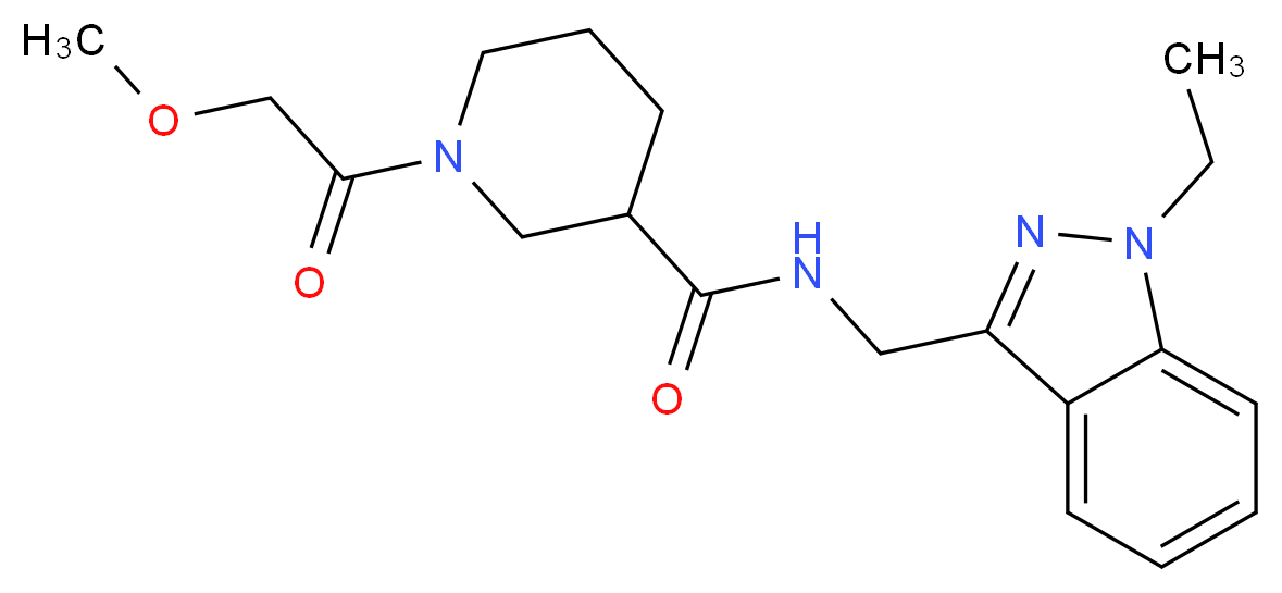 N-[(1-ethyl-1H-indazol-3-yl)methyl]-1-(methoxyacetyl)-3-piperidinecarboxamide_Molecular_structure_CAS_)