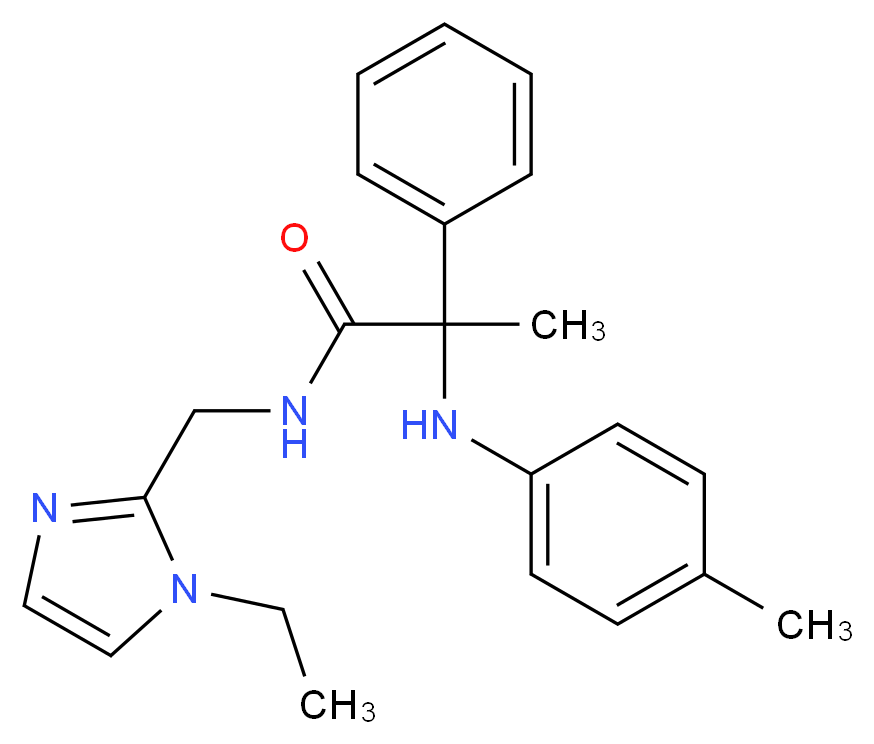 N-[(1-ethyl-1H-imidazol-2-yl)methyl]-2-[(4-methylphenyl)amino]-2-phenylpropanamide_Molecular_structure_CAS_)
