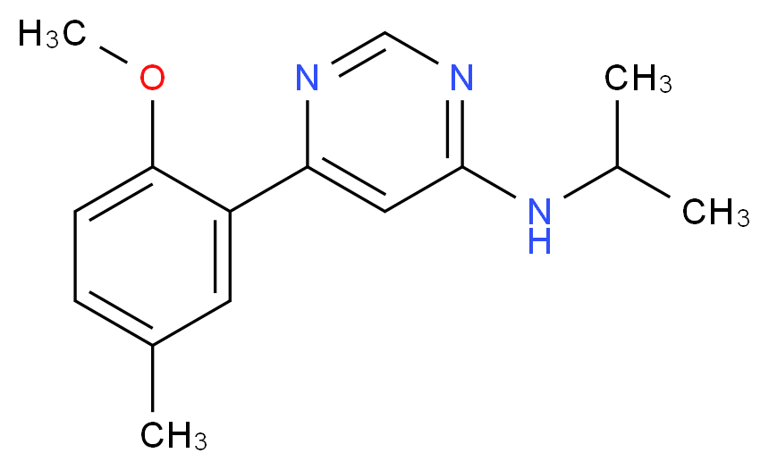 N-isopropyl-6-(2-methoxy-5-methylphenyl)pyrimidin-4-amine_Molecular_structure_CAS_)
