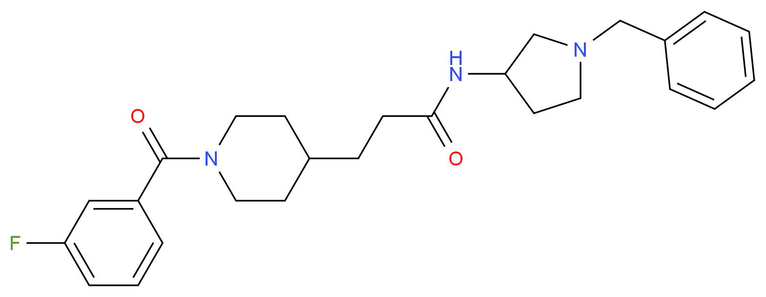 N-(1-benzyl-3-pyrrolidinyl)-3-[1-(3-fluorobenzoyl)-4-piperidinyl]propanamide_Molecular_structure_CAS_)