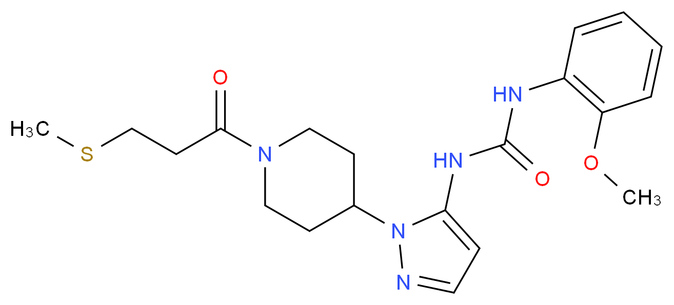 N-(2-methoxyphenyl)-N'-(1-{1-[3-(methylthio)propanoyl]-4-piperidinyl}-1H-pyrazol-5-yl)urea_Molecular_structure_CAS_)