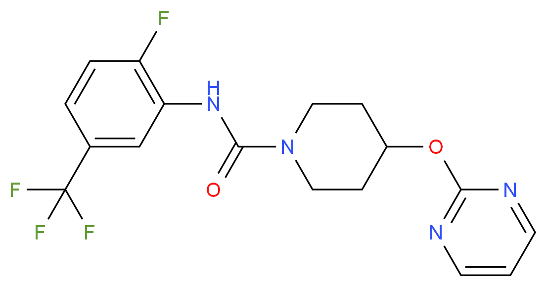 N-[2-fluoro-5-(trifluoromethyl)phenyl]-4-(pyrimidin-2-yloxy)piperidine-1-carboxamide_Molecular_structure_CAS_)