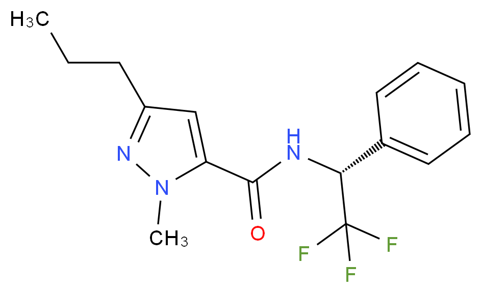1-methyl-3-propyl-N-[(1R)-2,2,2-trifluoro-1-phenylethyl]-1H-pyrazole-5-carboxamide_Molecular_structure_CAS_)