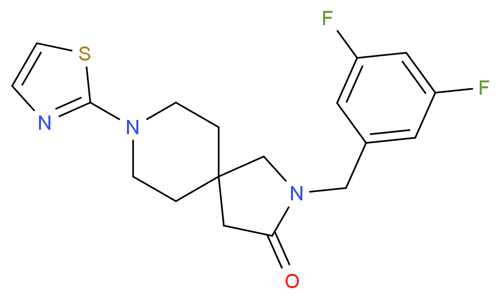 2-(3,5-difluorobenzyl)-8-(1,3-thiazol-2-yl)-2,8-diazaspiro[4.5]decan-3-one_Molecular_structure_CAS_)