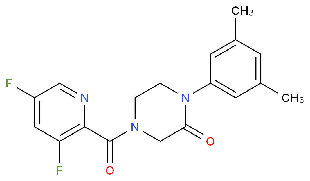4-[(3,5-difluoro-2-pyridinyl)carbonyl]-1-(3,5-dimethylphenyl)-2-piperazinone_Molecular_structure_CAS_)