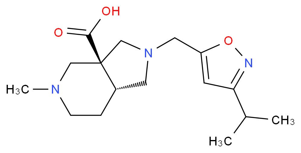 (3aS*,7aR*)-2-[(3-isopropylisoxazol-5-yl)methyl]-5-methyloctahydro-3aH-pyrrolo[3,4-c]pyridine-3a-carboxylic acid_Molecular_structure_CAS_)